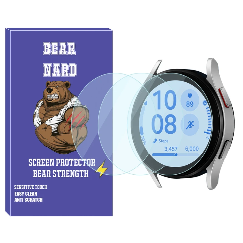 محافظ صفحه نمایش شیشه‌ای برنارد مدل Glass-BR مناسب برای ساعت هوشمند سامسونگ Galaxy Watch FE بسته سه عددی