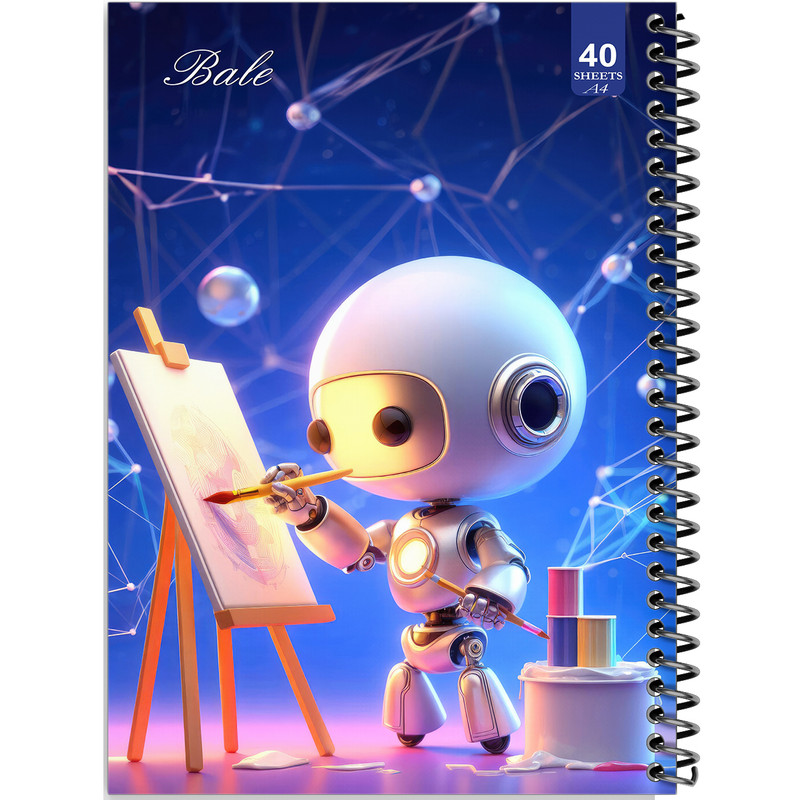 دفتر نقاشی 40 برگ انتشارات بله طرح ربات هنرمند کد A4-K748
