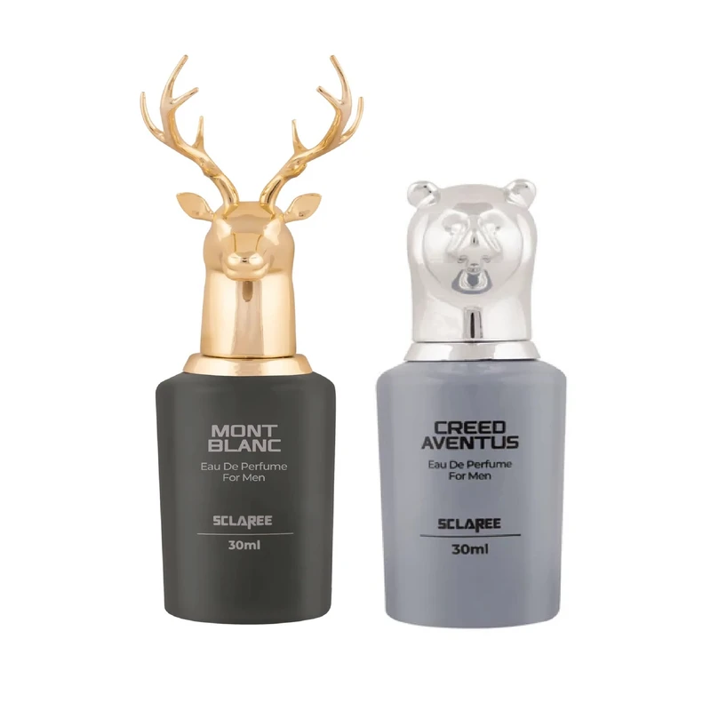 عطر جیبی مردانه اسکلاره مدل لجند مونت بلان با رایحه گرم حجم 30 میلی‌لیتر به همراه عطر جیبی مردانه اسکلاره مدل کرید اونتوس با رایحه خنک حجم 30 میلی‌لیتر