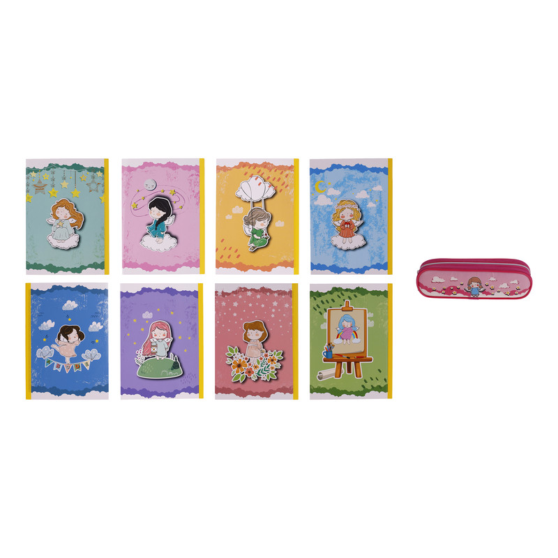 بسته لوازم تحریر پاپکو مدل pk-14028 مجموعه 9 عددی