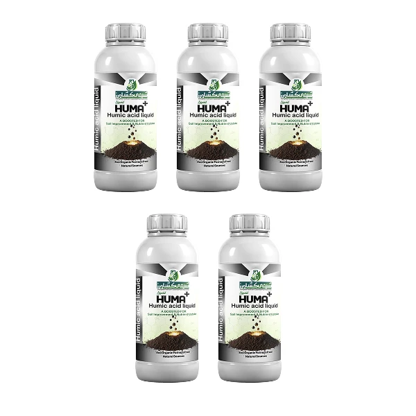 کود مایع هیوما پلاس شیمی کشاورز مدل هیومیک اسید حجم یک لیتر بسته 5 عددی