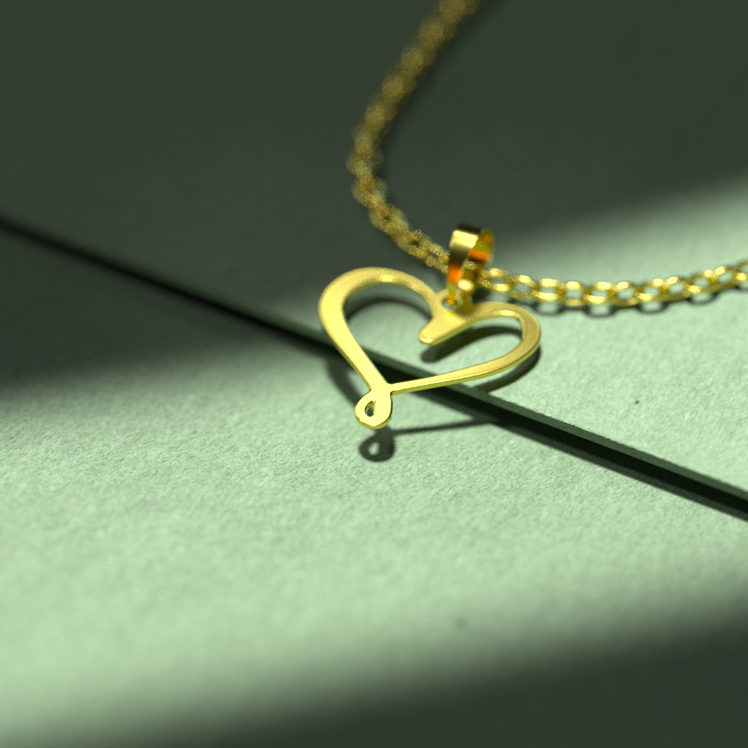 گردنبند طلا 18 عیار زنانه مدوپد مدل قلب کد E3-1-1076