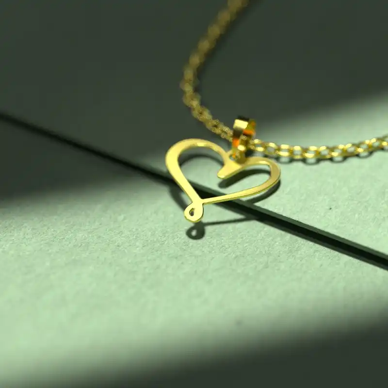 گردنبند طلا 18 عیار زنانه مدوپد مدل قلب کد E3-1-1076