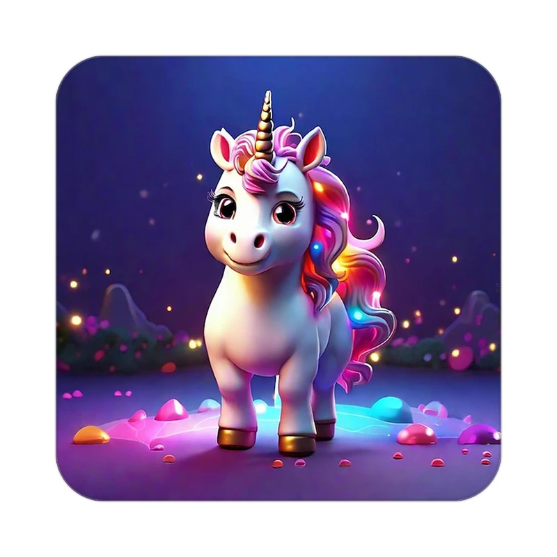 زیر لیوانی کاکتی طرح اسب تک شاخ و یونیکورن مدل mp30877