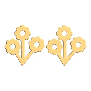 گوشواره طلا 18 عیار زنانه فرشته مدل گل WEL-000182