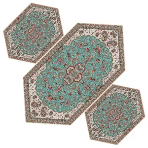  ست 3 تکه رومیزی ترمه مدل شاه عباسی کد 617