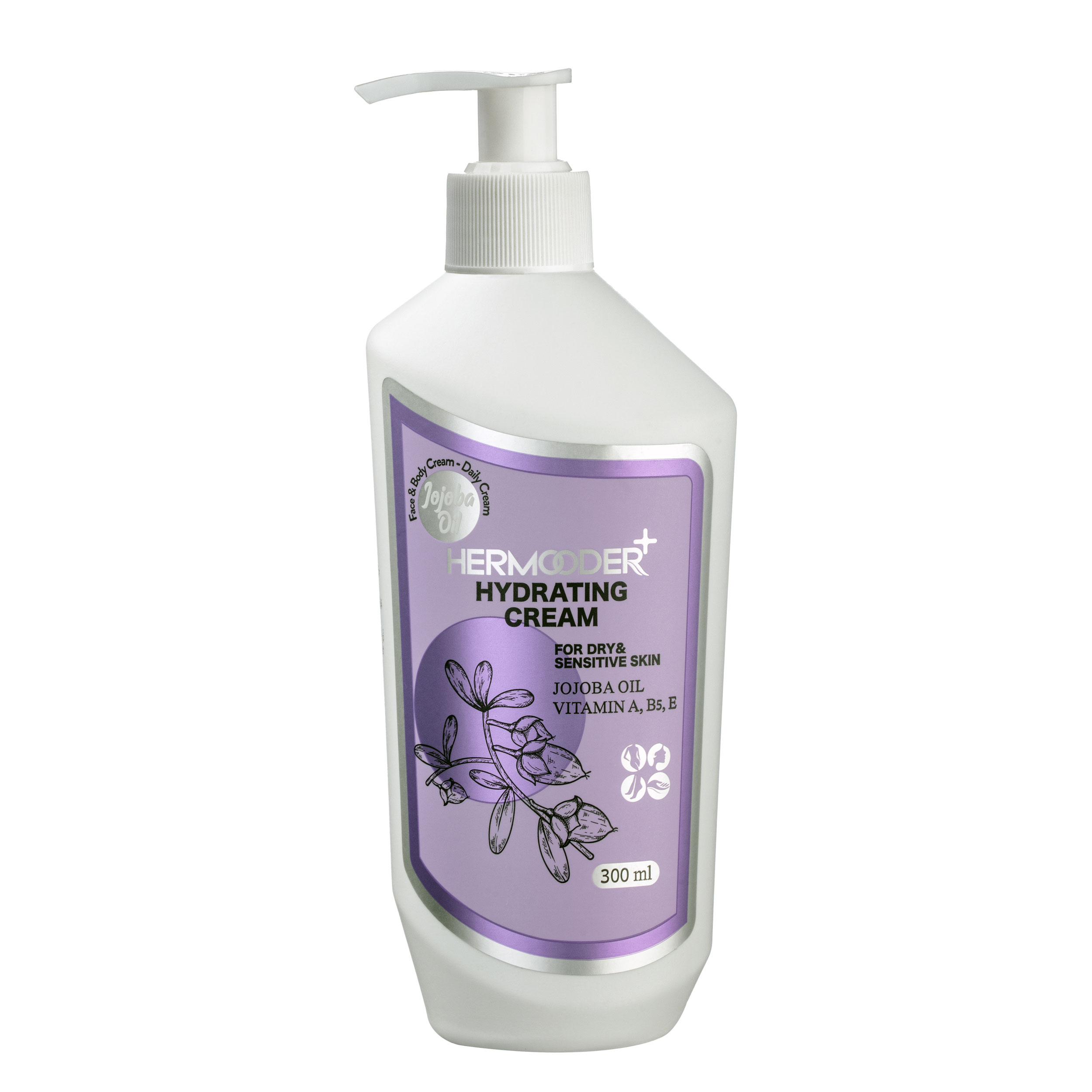 کرم آبرسان هرمودر مدل JOJOBA OIL مناسب برای پوست خشک و حساس حجم 300 میلی لیتر