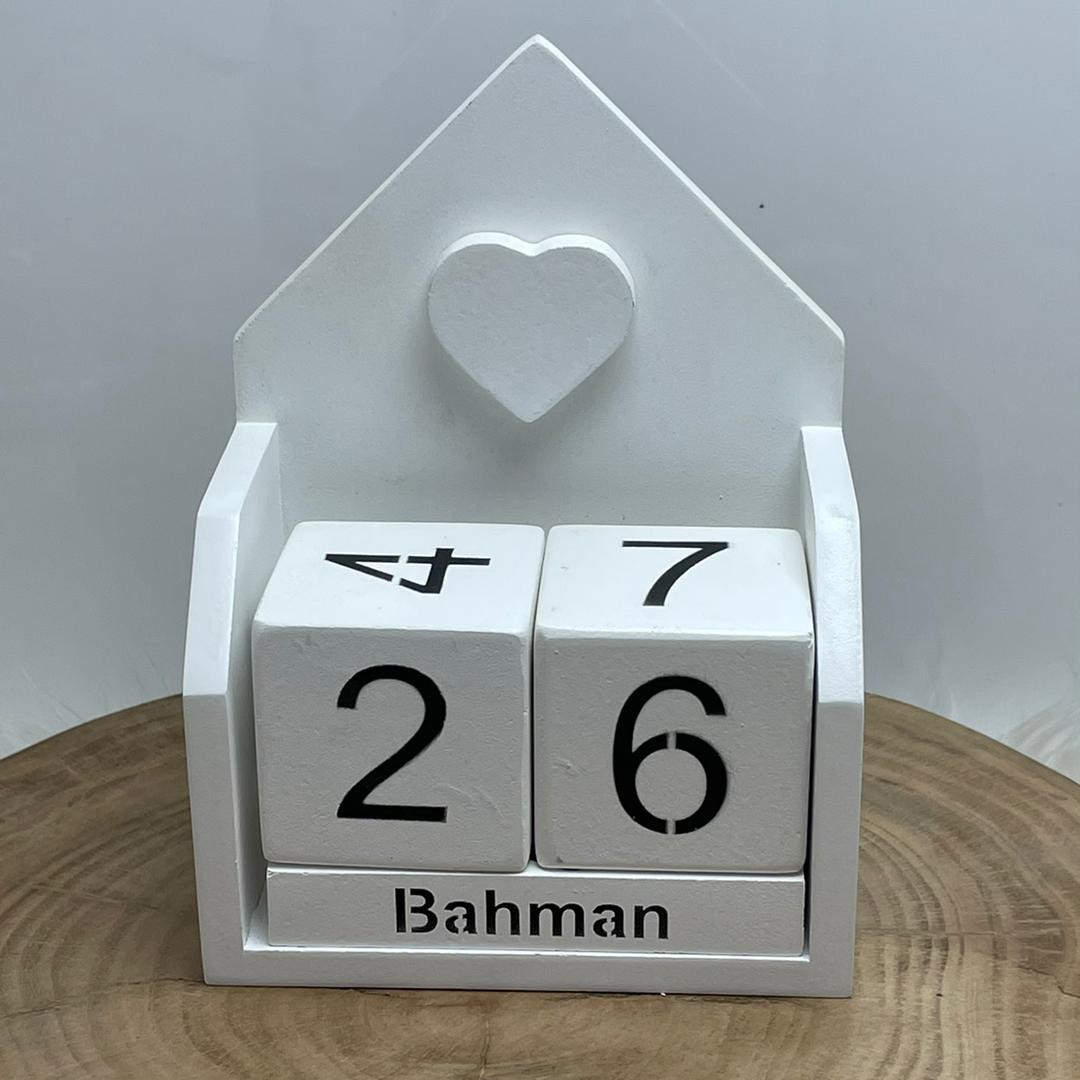 تقویم رومیزی مدل کلبه قلبی کد 02