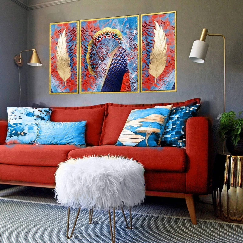 تابلو بکلیت طرح مدرن دیجیتال آرت مدل T-2878 مجموعه 3 عددی