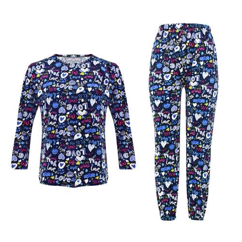 ست تی شرت آستین بلند و شلوار زنانه مدل MH کد M2664-6