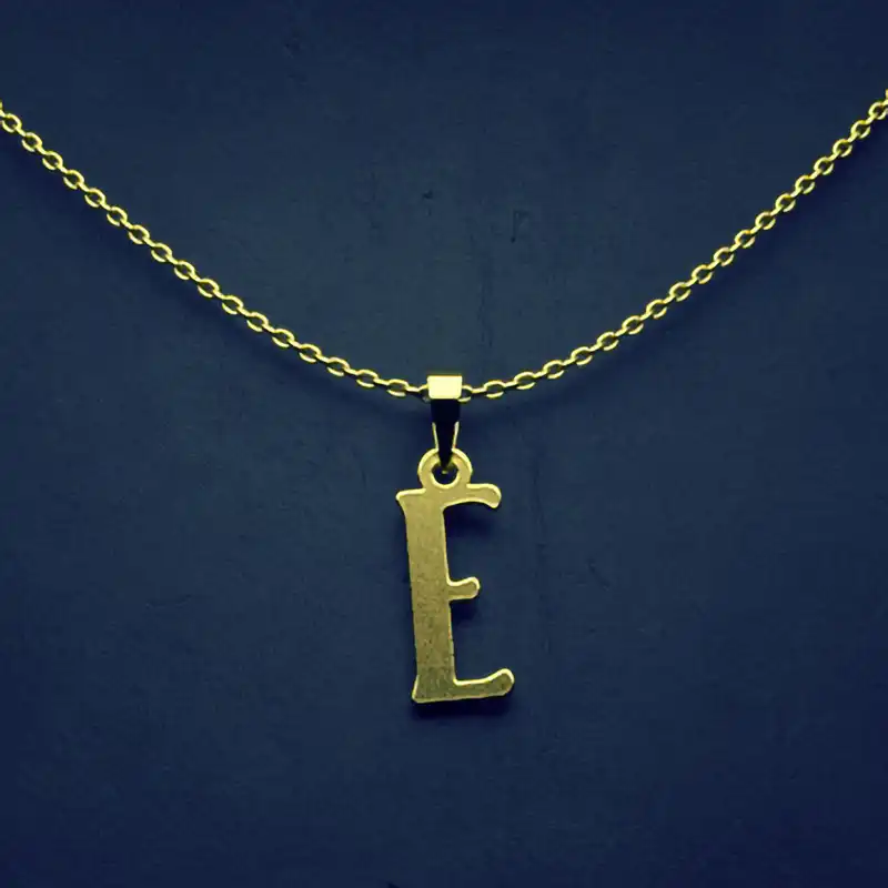 گردنبند طلا 18 عیار زنانه مدوپد مدل حرف E کد H3-1-1343