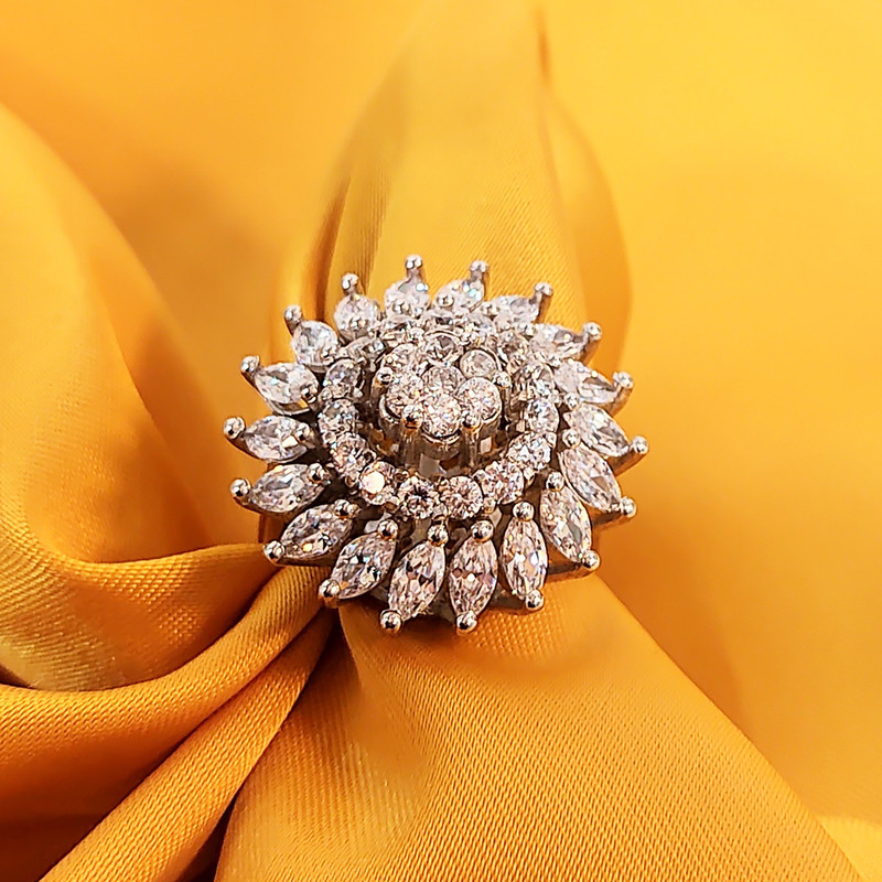 انگشتر نقره زنانه مدل جواهری کد NG2201