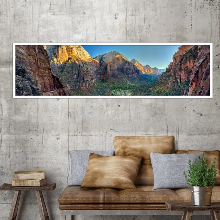 تابلو بکلیت طرح طبیعت کوهستان و طلوع آفتاب مدل W-7523