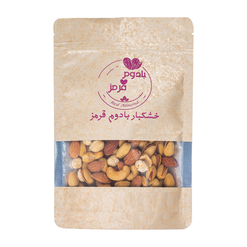 آجیل چهار مغز ایرانی با پوست بادوم قرمز نمکدون - 1 کیلوگرم