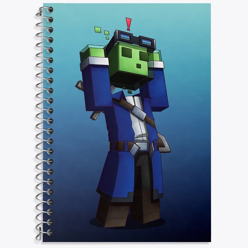 دفتر زبان 50 برگ خندالو مدل دو خط طرح بازی ماینکرافت (Minecraft) کد 36984