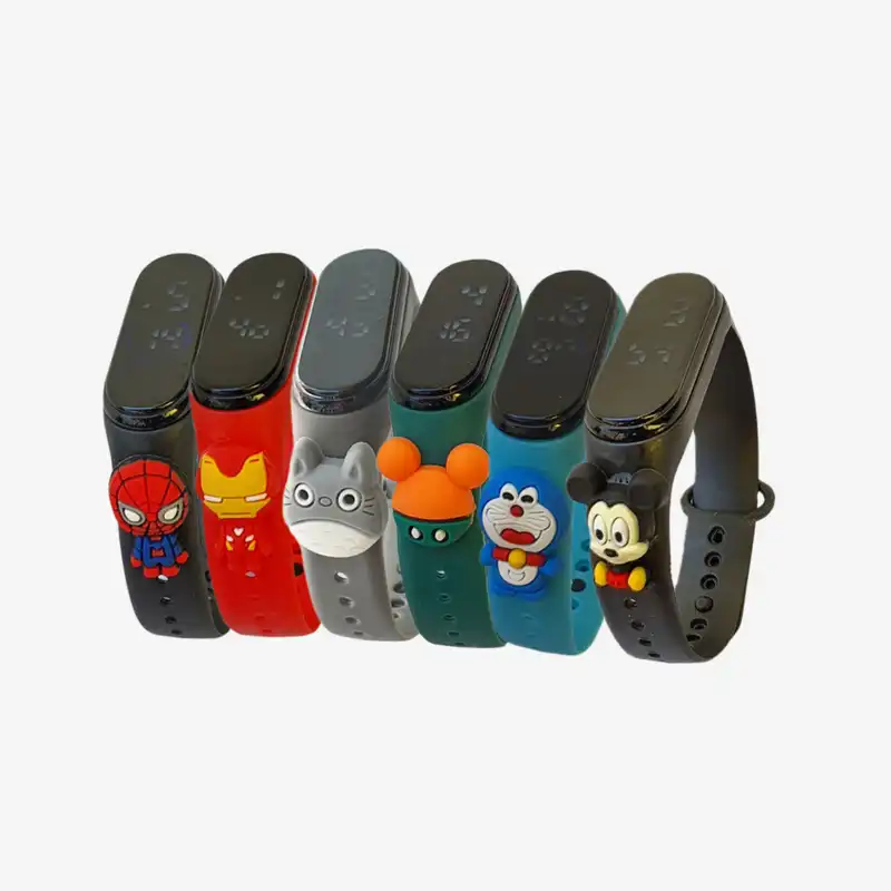 ساعت مچی دیجیتال پسرانه مدل دستبندی کد MJ بسته 6 عددی