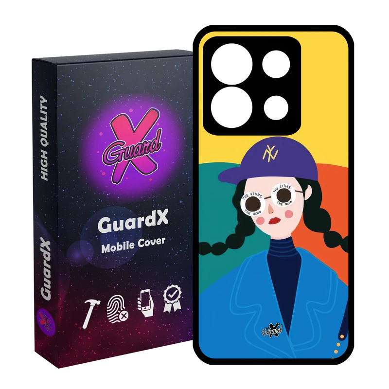 کاور گارد ایکس طرح Girl مدل Glass10629 مناسب برای گوشی موبایل شیائومی Redmi Note 13 5G