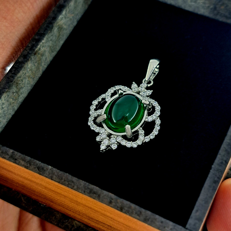 آویز گردنبند نقره زنانه ملک زیور مدل عقیق اسلیمی کد 711