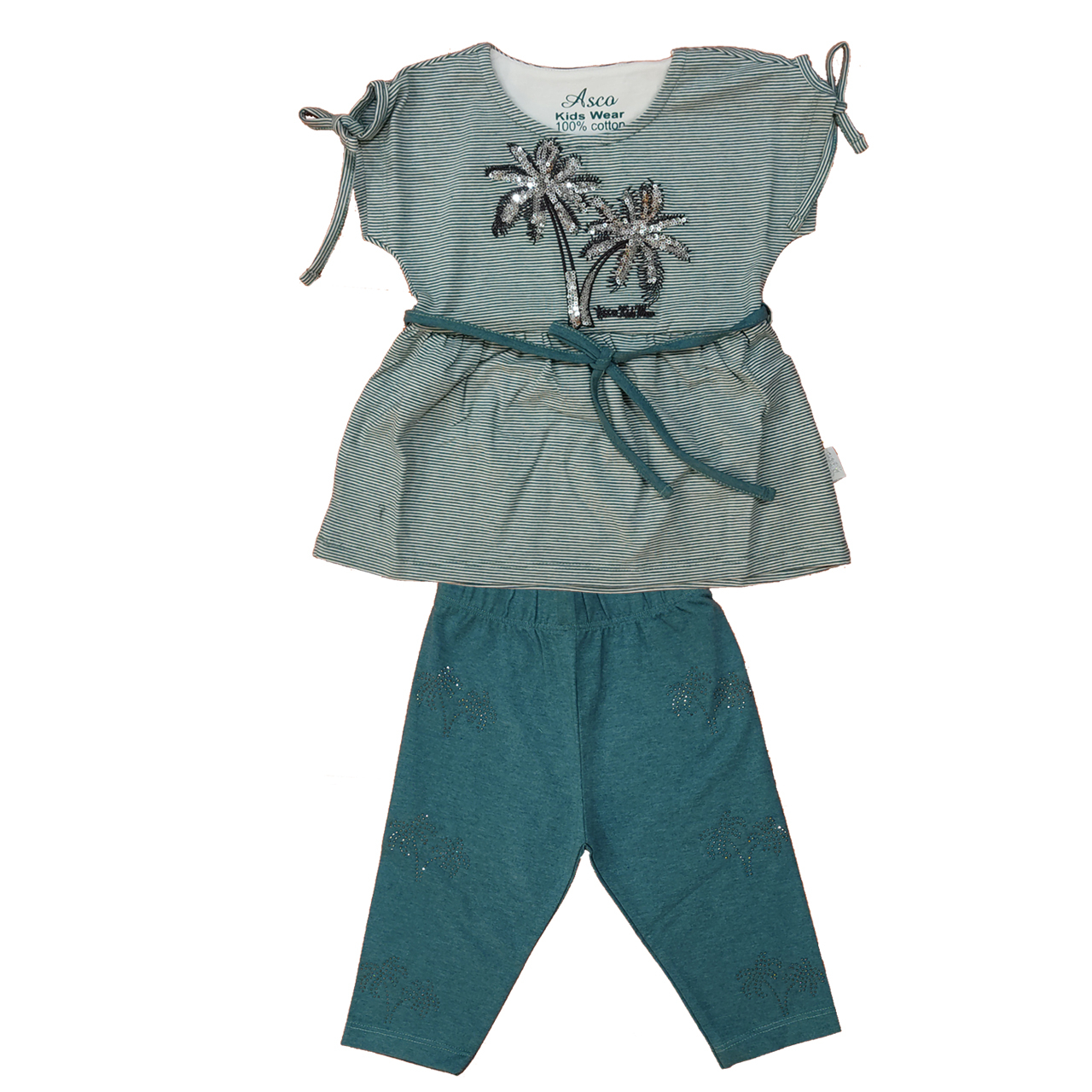 ست تی‌شرت و شلوارک دخترانه مدل سه