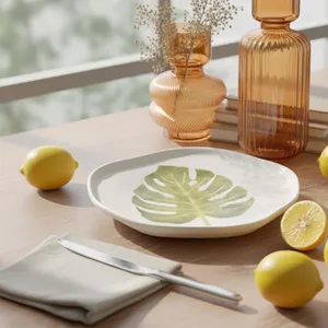 ظرف سرو سرامیکی بومی مدل برگ کد 1