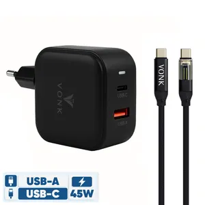 شارژر دیواری 45 وات وونک مدل CA-45 به همراه کابل USB-C