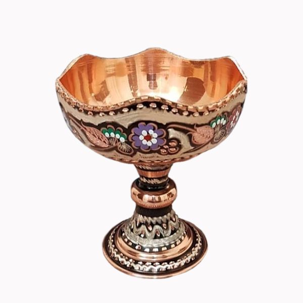 شکلات خوری  میناکاری مسی طرح پایه دار کد 228