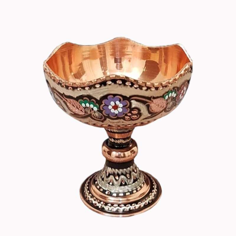 شکلات خوری میناکاری مسی طرح پایه دار کد 228