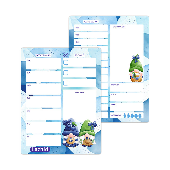 تخته وایت برد لاژید مدل برنامه ریزی سایز 14x18 سانتی متر مجموعه 2 عددی