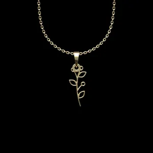 گردنبند طلا 18 عیار زنانه مدوپد مدل برگ کد L2-1-1223