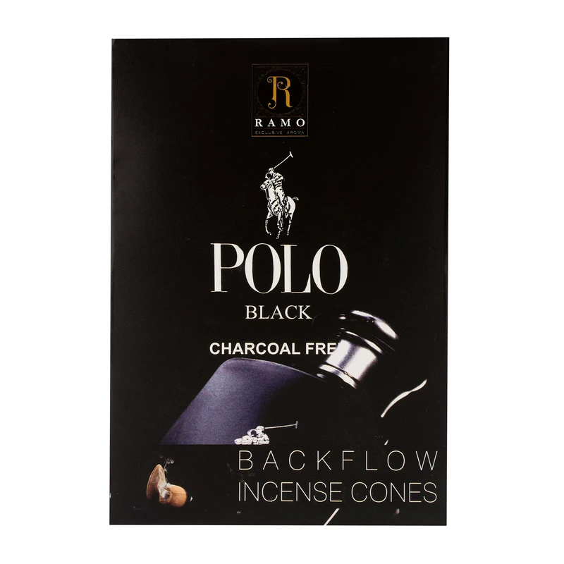 عود رامو مدل آبشاری رایحه ادکلن POLO BLACK  بسته 10 عددی