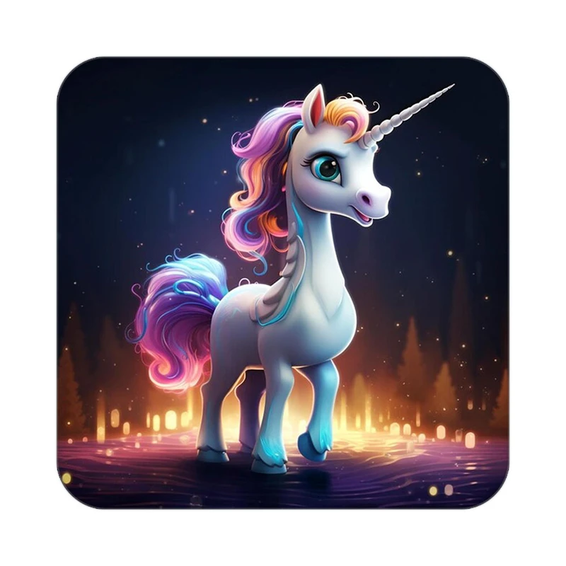 زیر لیوانی کاکتی طرح اسب تک شاخ و یونیکورن مدل mp32765