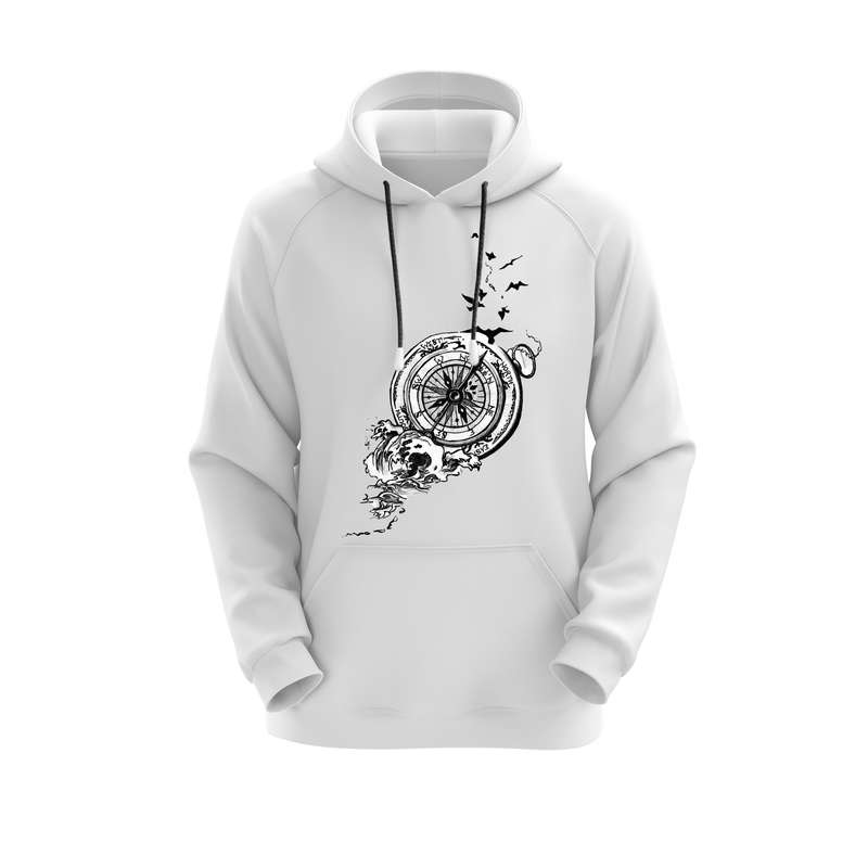 هودی زنانه مدل قطب نما کد E50 رنگ سفید