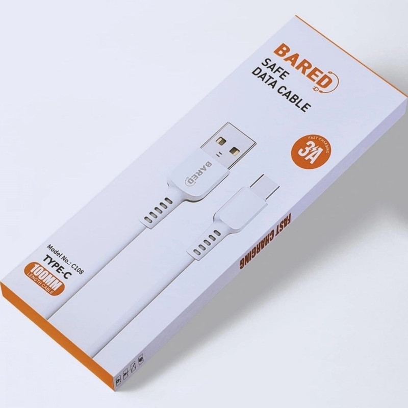 کابل تبدیل USB به usb-C بارد مدل C108 طول 1 متر