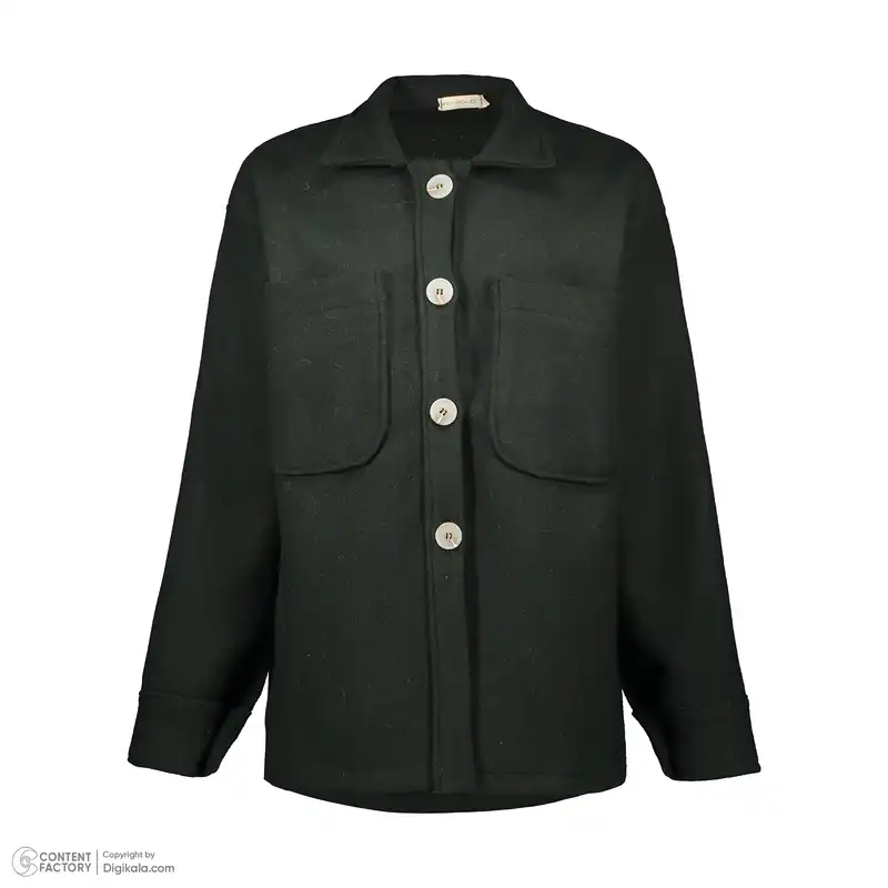 پالتو زنانه بهبود مدل 501246 رنگ سبز ارتشی