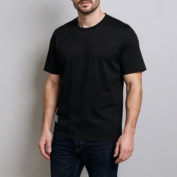 تی شرت اورسایز مردانه باینت مدل 813-2 رنگ مشکی