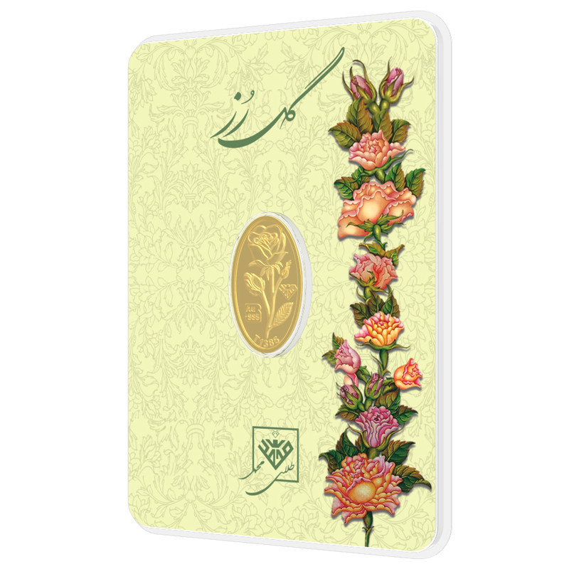 شمش طلا 24 عیار مدل گل رز کد F-1403-1