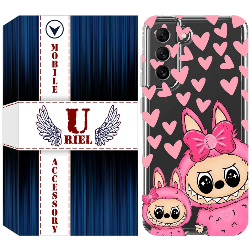 کاور یوریل قاب مدل Clear کد 105 طرح لبوبو Labubu مناسب برای گوشی موبایل سامسونگ Galaxy S21 FE