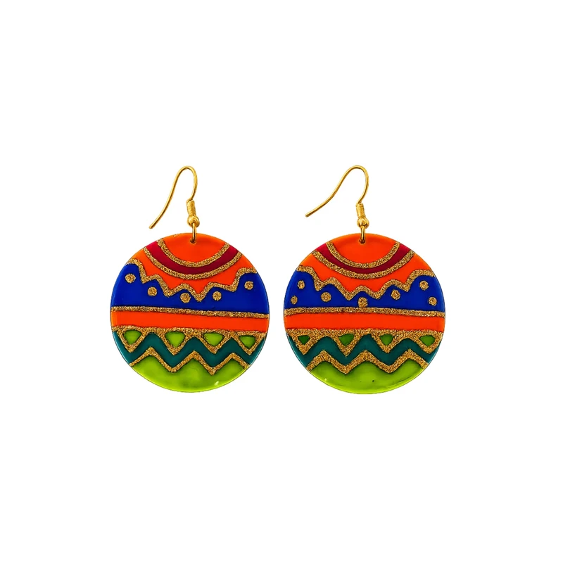 گوشواره آویز طرح رنگارنگ