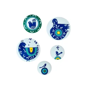 دیوارکوب سفالی مدل مرغ آمین کد 541 مجموعه 5 عددی