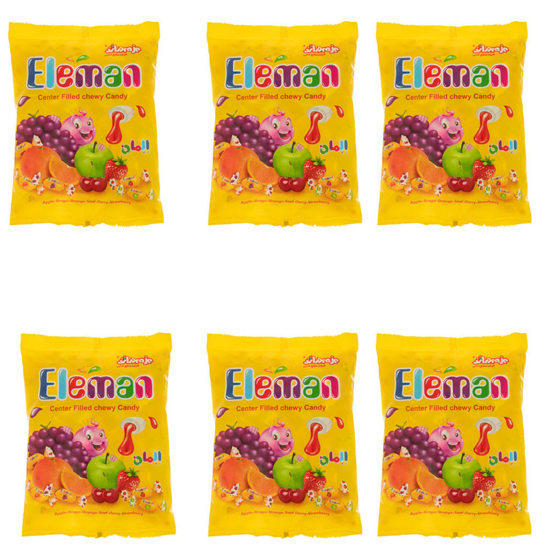 تافی مغزدار میوه ای المان - 130 گرم بسته 6 عددی