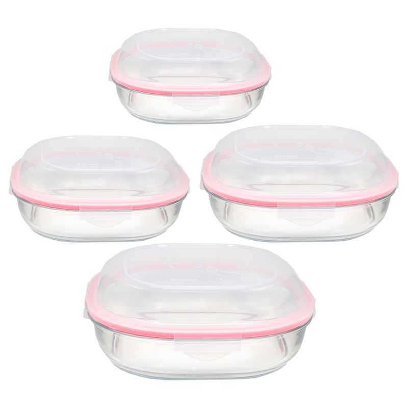 ظرف نگهدارنده لیمون مدل GLASS CONTAINER مجموعه 4 عددی ظرف نگهدارنده لیمون مدل GLASS CONTAINER مجموعه 4 عددی