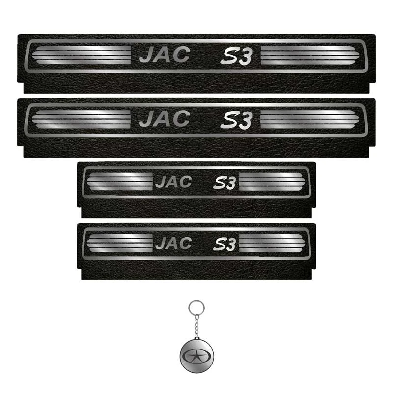 برچسب پارکابی خودرو لندمون کد LM085 MS مناسب برای جک S3 مجموعه 4 عددی به همراه جا کلیدی