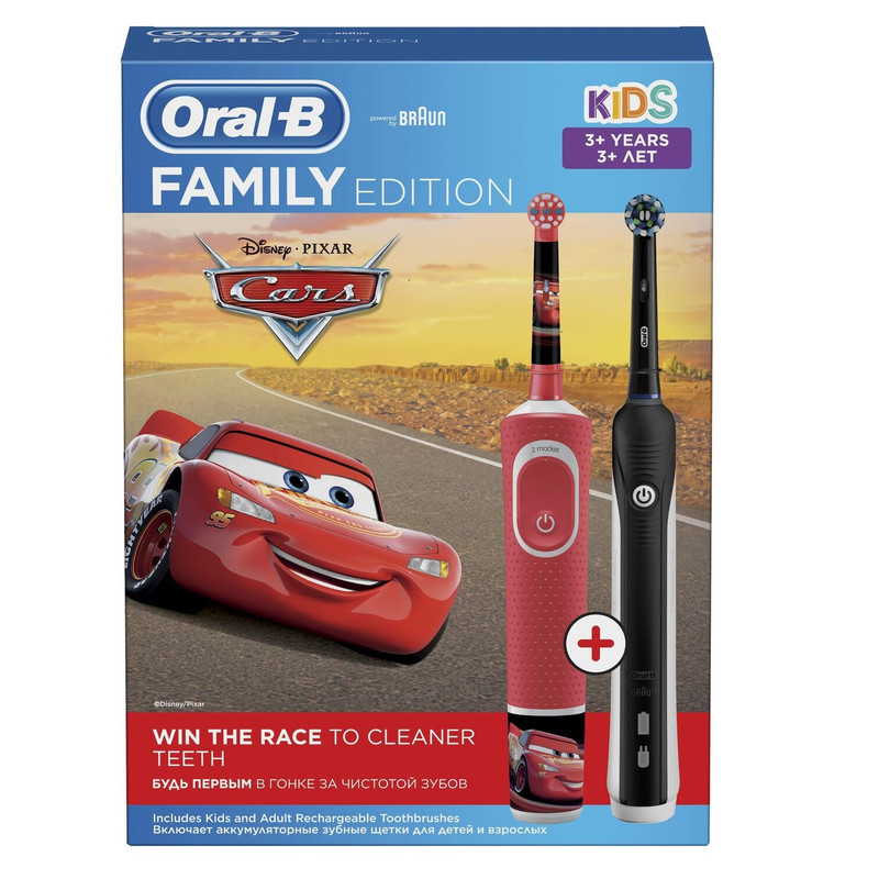 مسواک برقی اورال-بی مدل Family Edition Cars بسته 2 عددی