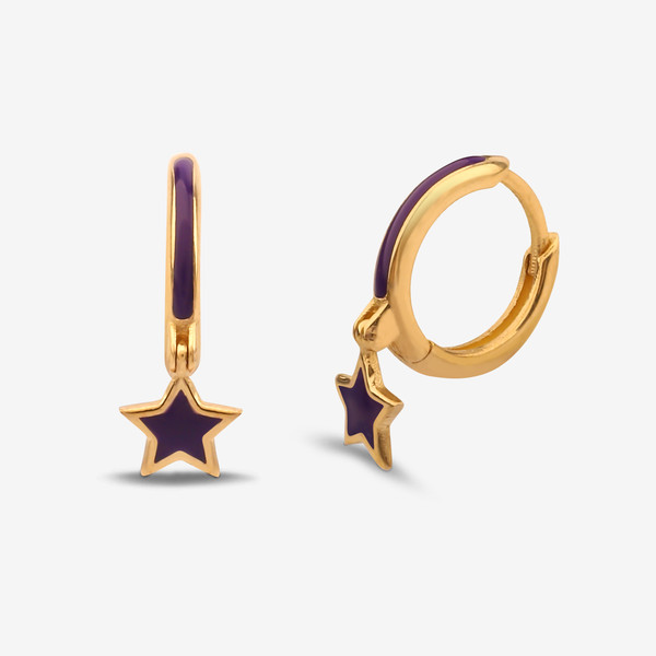 گوشواره حلقه‌ای طلا کم اجرت  18 عیار زنانه گلدم مدل E244030
