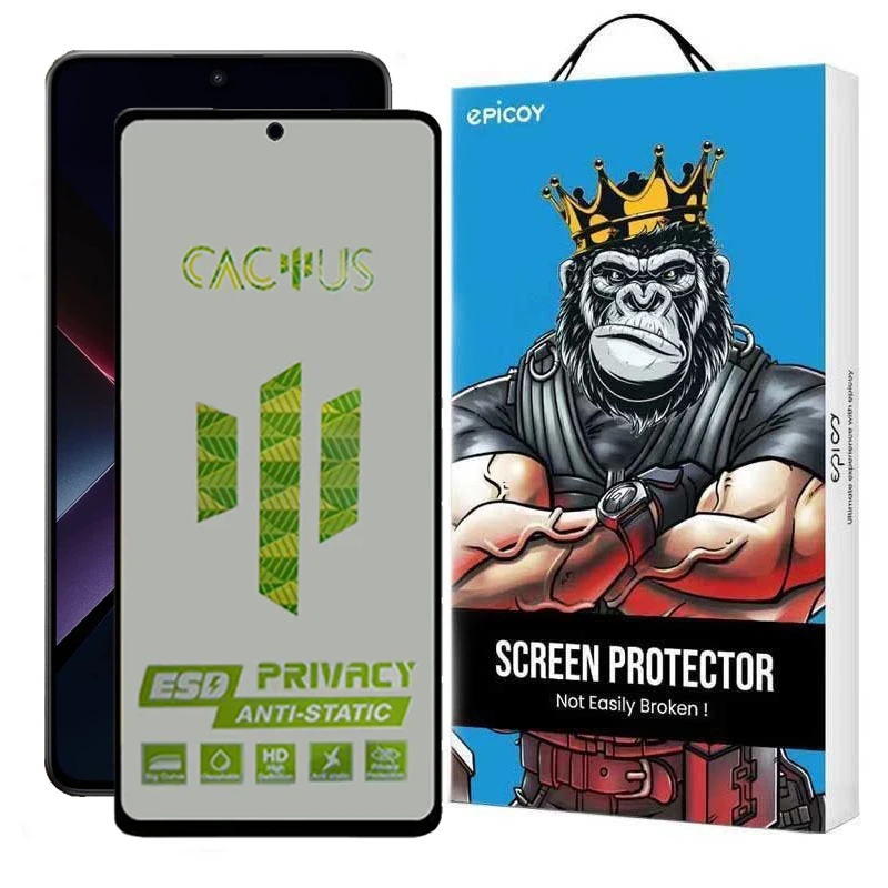 محافظ صفحه نمایش حریم شخصی اپیکوی مدل Cactus-ESD-Privacy مناسب برای گوشی موبایل شیائومی Poco X7 Pro / X6 Pro / Redmi Note 14 / Turbo 4