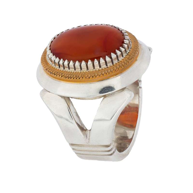 انگشتر نقره مردانه مدل دست ساز - عقیق یمنی کد SGR 08 انگشتر نقره مردانه مدل دست ساز - عقیق یمنی کد SGR 08