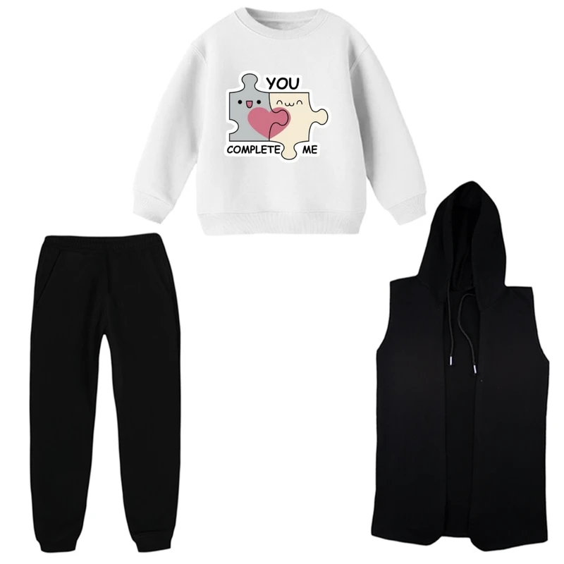 ست 3 تکه لباس راحتی بچگانه مدل پازل کد 017