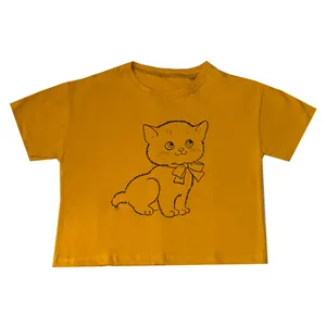 کراپ‌تاپ آستین کوتاه زنانه مدل گربه