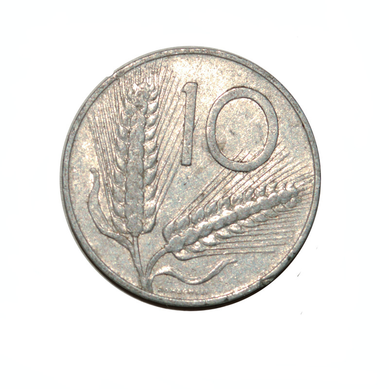 سکه تزیینی طرح کشور ایتالیا مدل 10 لیر 1955 میلادی