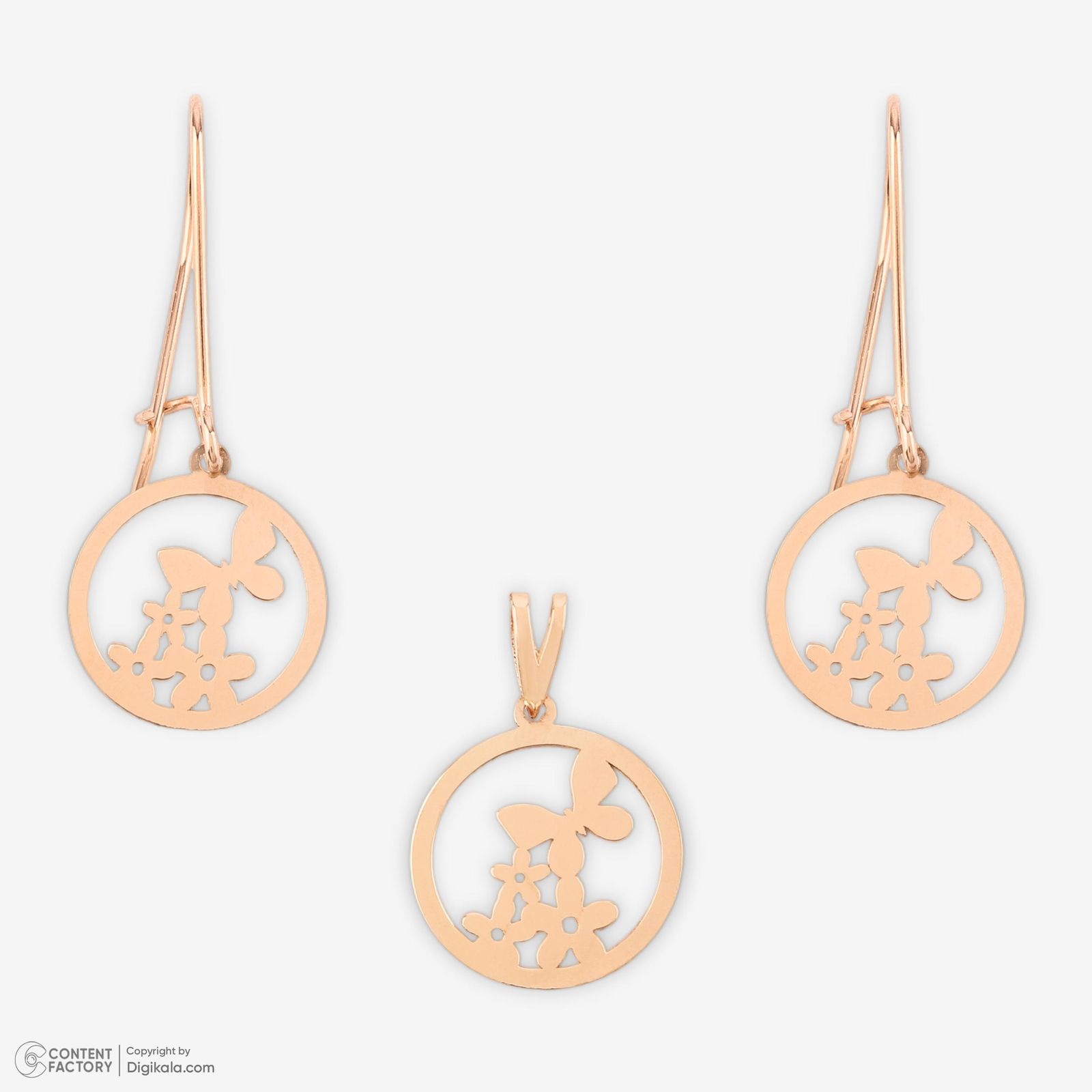 نیم ست طلا 18 عیار زنانه حافا گلد مدل پروانه کد nim05 -  - 11